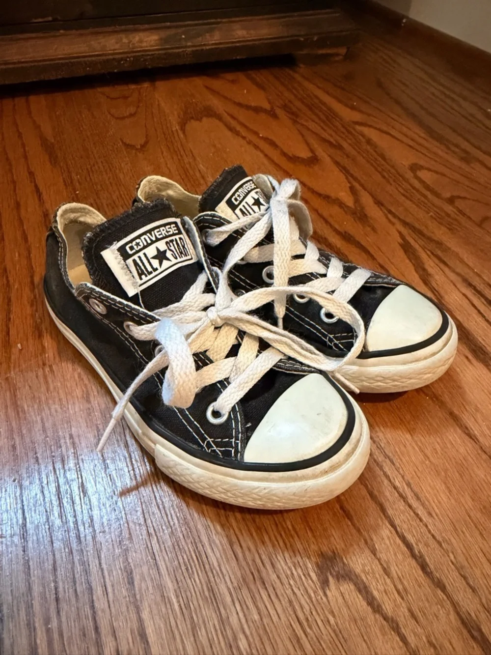 Converse Kids Black and White Low Top Sneakers